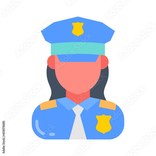 Police Woman icon in vector. Illustration