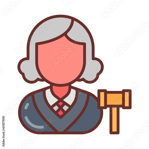 Judge icon in vector. Illustration photo