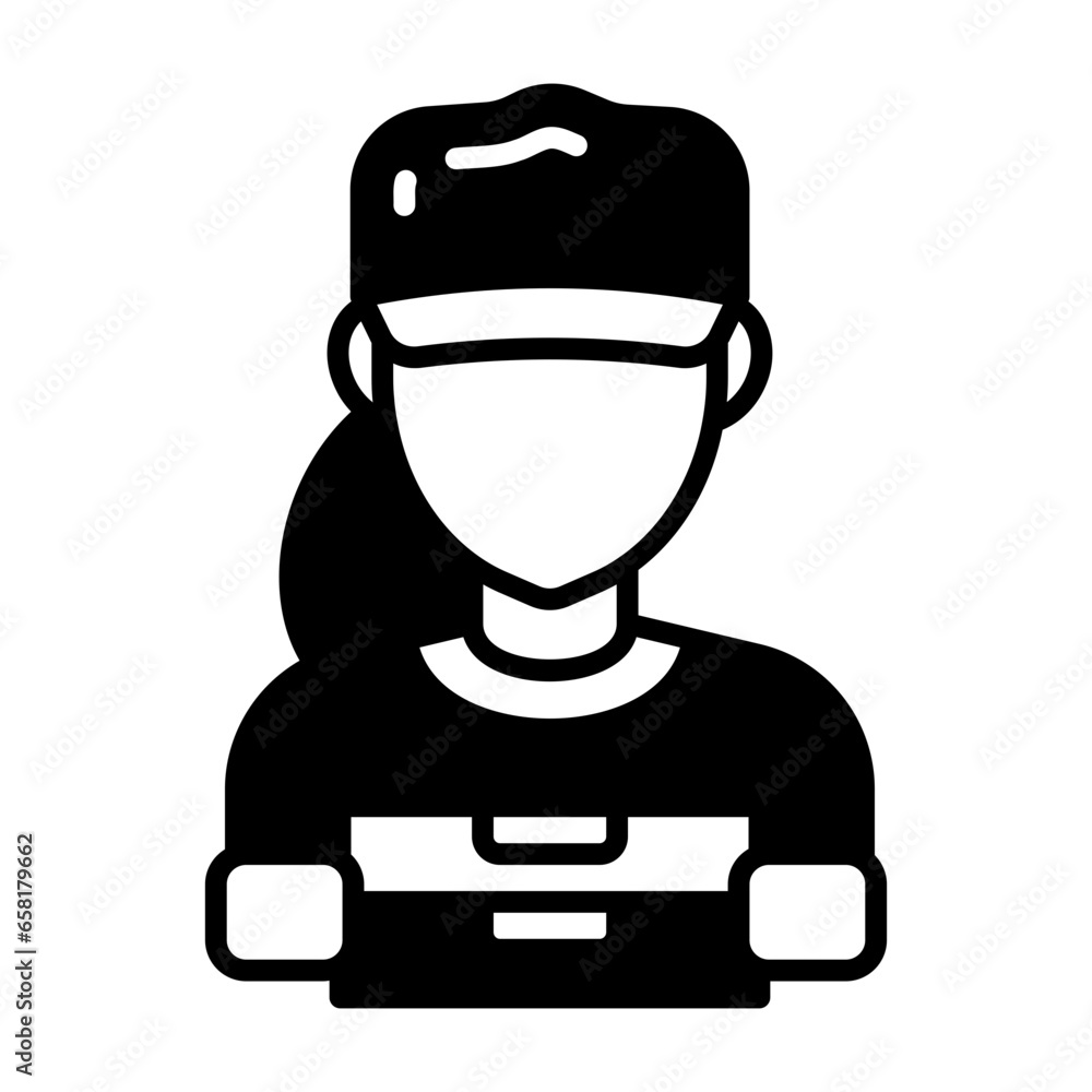 Food Delivery Woman icon in vector. Illustration Food Delivery Woman icon in vector. Illustration