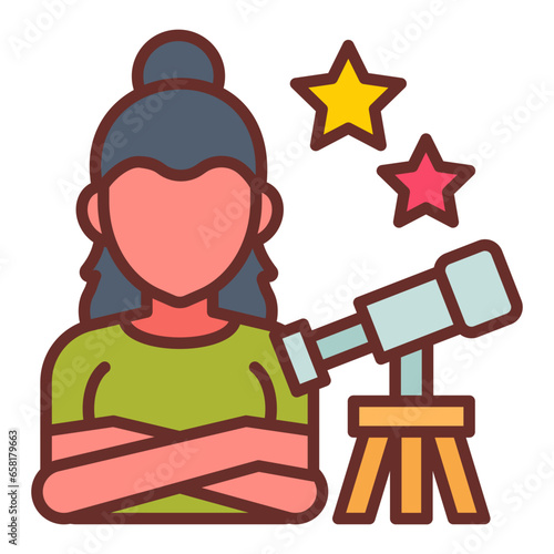 Astronomer icon in vector. Illustration