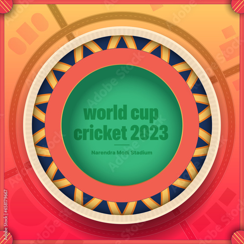 Cricket poster, world cup cricket 2023 stadium top View