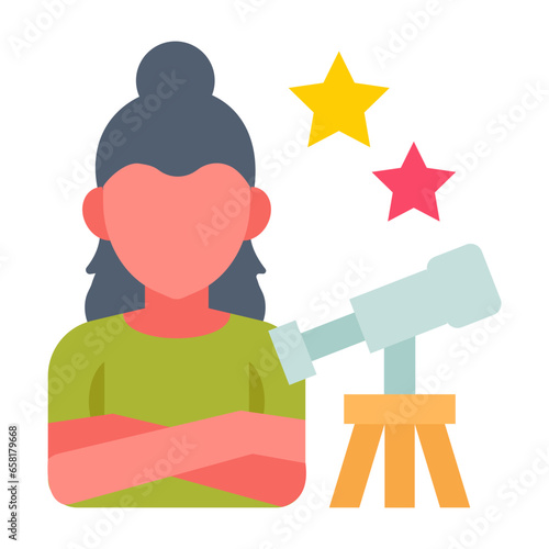 Astronomer icon in vector. Illustration