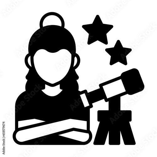 Astronomer icon in vector. Illustration