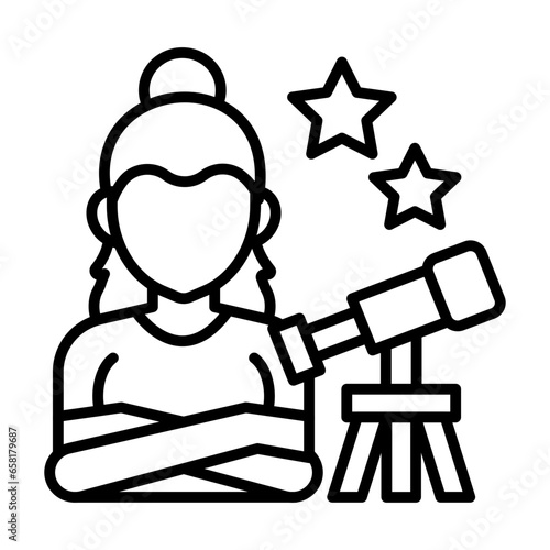 Astronomer icon in vector. Illustration