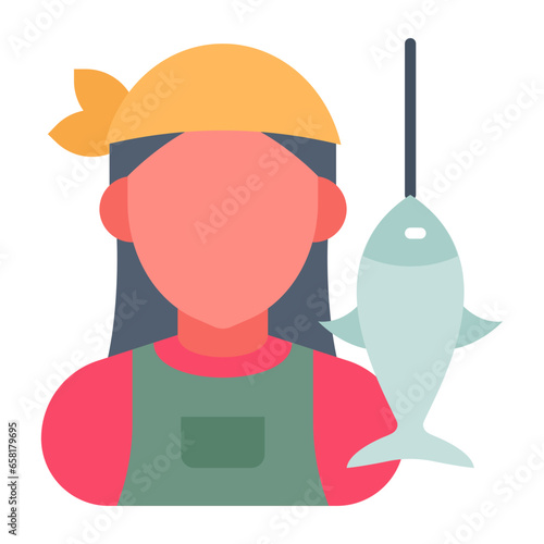 Fisher icon in vector. Illustration