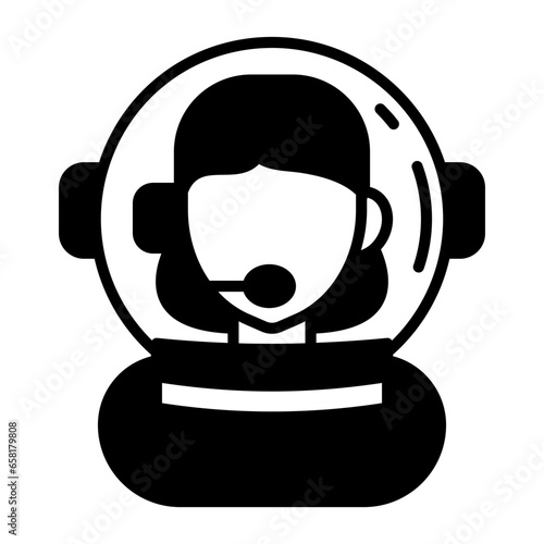 Astronaut icon in vector. Illustration