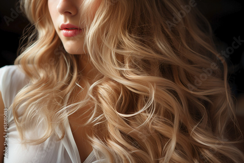 close up of woman's shiny luxury beautiful healthy hair