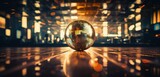 Disco ball reflections on a dance floor background. Generative AI
