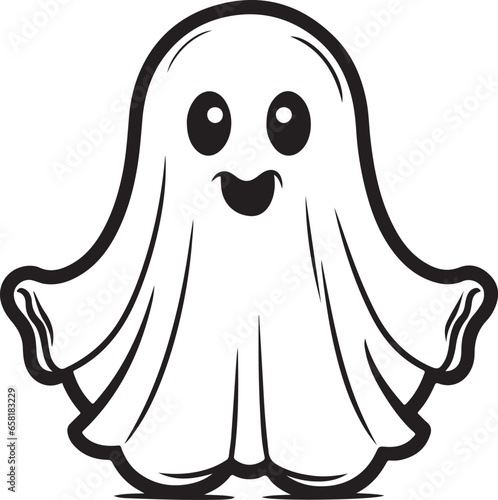 Childish spooky boo character for kids  cute funny happy ghost scary Magic spirit Isolated flat cartoon vector illustrations 