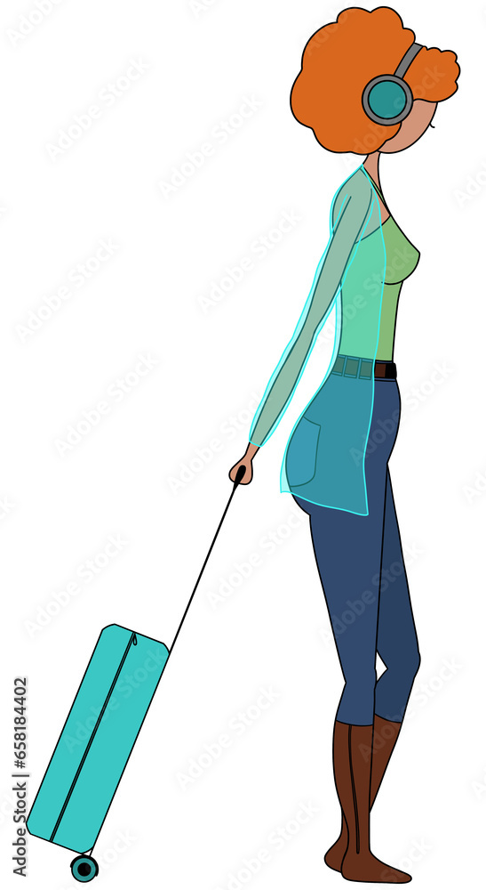 woman traveling with a suitcase