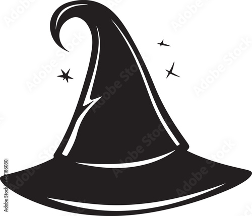  Isolated Black hat vector Halloween Witch Hat Icon Closeup Front View  Autumn Holidays Halloween Concept