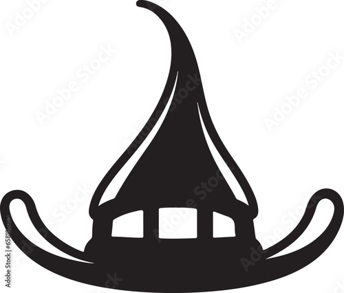  Isolated Black hat vector Halloween Witch Hat Icon Closeup Front View  Autumn Holidays Halloween Concept