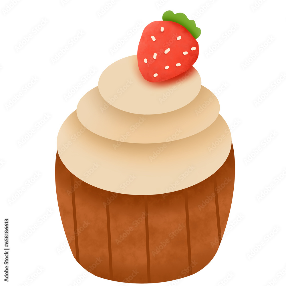 Cupcake with strawberry Cupcake with strawberry