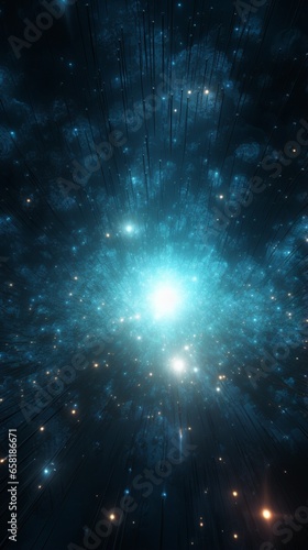 Cosmic fireworks exploding in a dark void. .