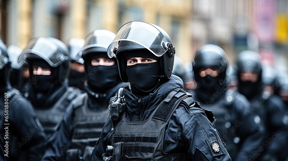 SWAT police officer in action SWAT police officer in action