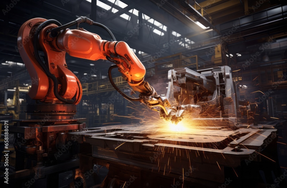 Automated Manufacturing Process with Robotic Efficiency and Precision