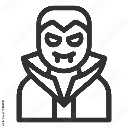 Dracula Vector Outline Icon, Vampire Icons Collection, Vampire Silhouette.