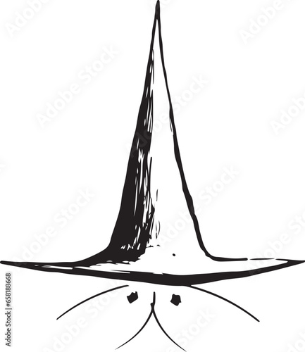  Isolated Black hat vector Halloween Witch Hat Icon Closeup Front View  Autumn Holidays Halloween Concept