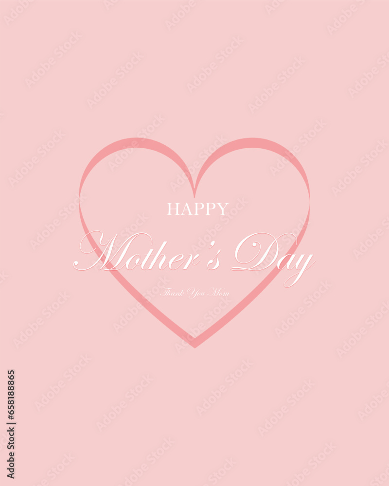 Pink heart Mother's Day card