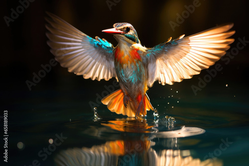 Nature's Gem: Kingfisher in Emerald and Orange
