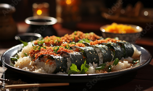 meticulously crafted tuna and green bean maki