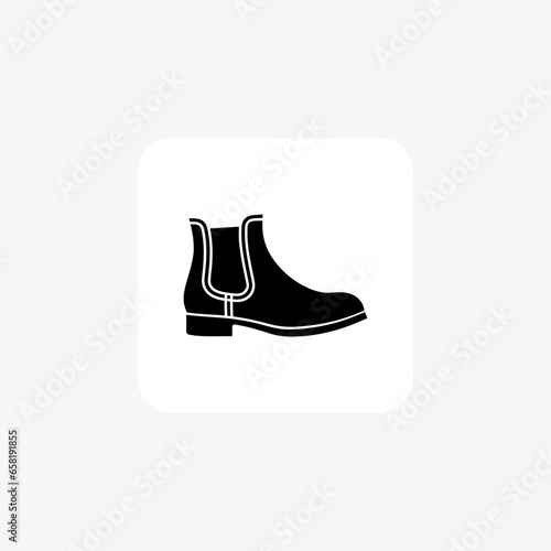 Golden Chelsea Boots Shoes and footwear line   Icon set isolated on white background line   vector illustration Pixel perfect

