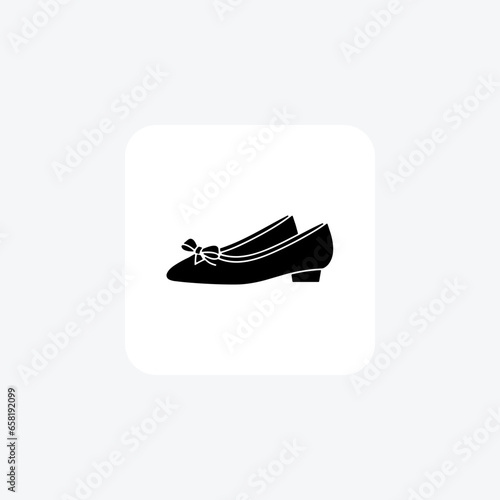 Ballet flat Shoes and footwear line Icon set isolated on white background line  vector illustration Pixel perfect

