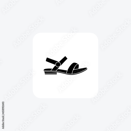 Red Slingback Sandals Shoes and footwear line  Icon set isolated on white background line   vector illustration Pixel perfect

