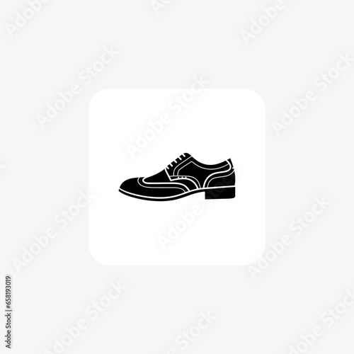 Yellow Wingtip Brogue Oxford Shoes and footwear line Icon set isolated on white background line vector illustration Pixel perfect

