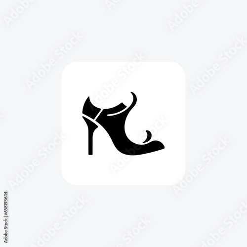 Red Mule Women's Shoes and footwear line Icon set isolated on white background line  vector illustration Pixel perfect

