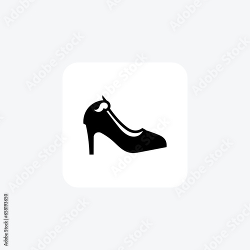 White Mule Women's Shoes and footwear line Icon set isolated on white background line vector illustration Pixel perfect


