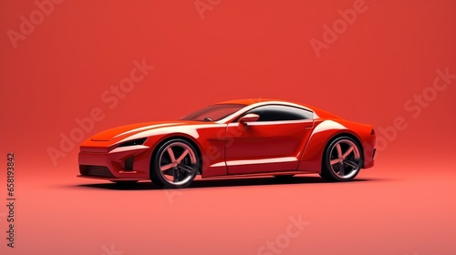 3d Illustration Simple Sport Car Isolated Background © Galih