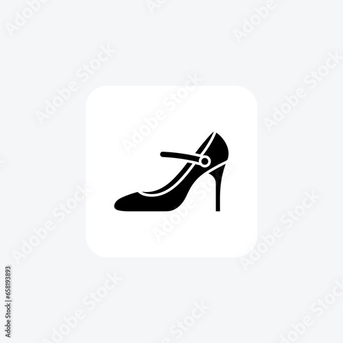 Sky blue Mary Jane Women's Shoes and footwear line  Icon set isolated on white background line vector illustration Pixel perfect

