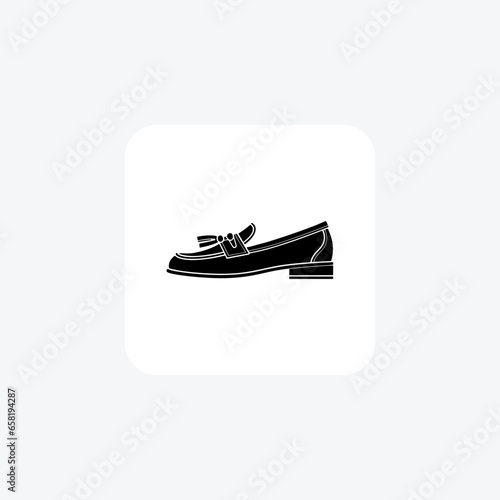 Mary Jane Women's Shoes and footwear Flat Color Icon set isolated on white background flat color vector illustration Pixel perfect