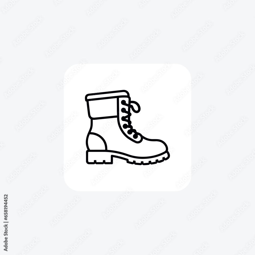 Blue Boots Shoes and footwear Flat Color Icon set isolated on white background flat color vector illustration Pixel perfect