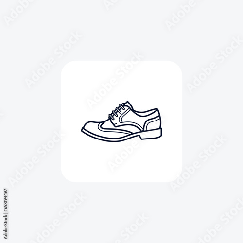 Classic Brown Brogues Shoes and footwear Flat Color Icon set isolated on white background flat color vector illustration Pixel perfect
