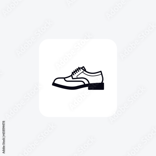 Off-White Brogues Shoes and footwear Flat Color Icon set isolated on white background flat color vector illustration Pixel perfect