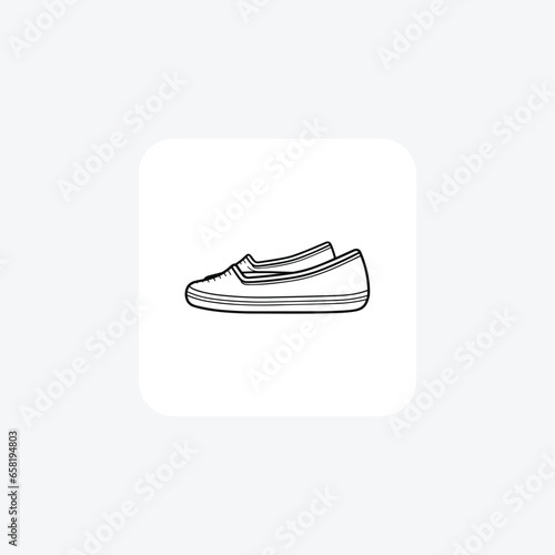 Skin Tone Espadrille Shoes Shoes and footwear line Icon set isolated on white background vector illustration Pixel perfect