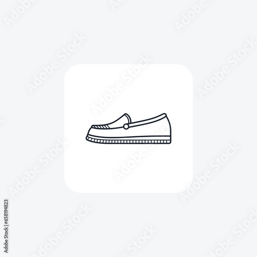 Golden Espadrille Shoes Shoes and footwear Flat Color Icon set isolated on white background flat color vector illustration Pixel perfect