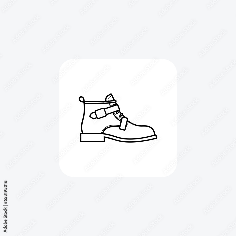 Brown Monk Strap Boots Shoes and footwear Flat Color Icon set isolated on white background flat color vector illustration Pixel perfect Brown Monk Strap Boots Shoes and footwear Flat Color Icon set isolated on white background flat color vector illustration Pixel perfect