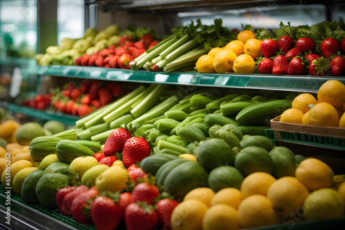 Fresh fruit and vegetable market Ai Generated.