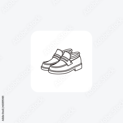Shoes and footwear Flat Color Icon set isolated on white background flat color vector illustration Pixel perfect