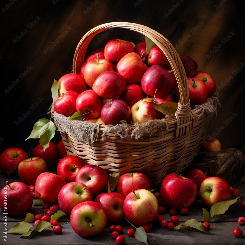 Basket of fresh apples Basket of fresh apples