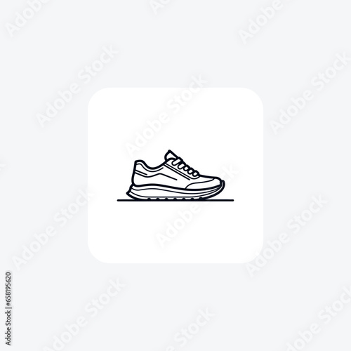 White Sketcher Shoes and footwear line   Icon set isolated on white background line   vector illustration Pixel perfect

 photo