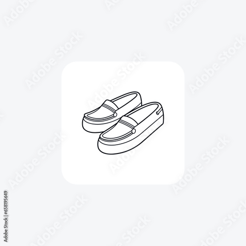   Blue Slip-On Espadrille sandals Shoes and footwear line   Icon set isolated on white background line   vector illustration Pixel perfect

