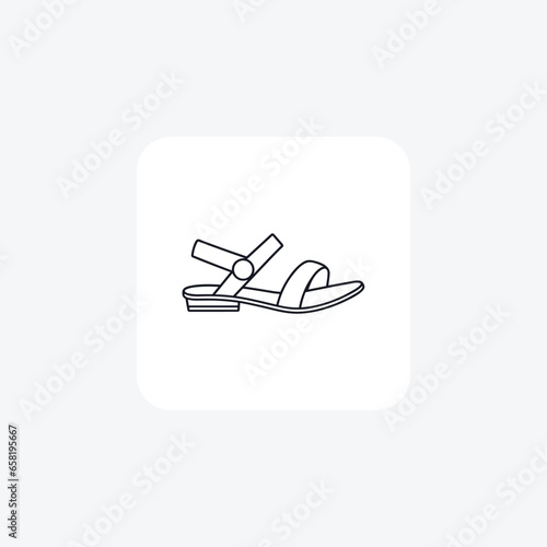 Red Slingback Sandals Shoes and footwear line  Icon set isolated on white background line   vector illustration Pixel perfect

