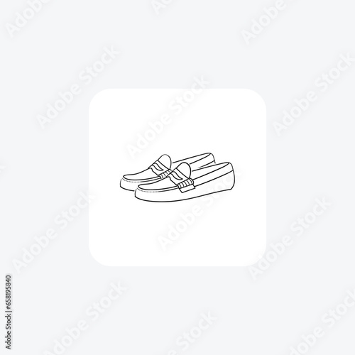 Classic Penny Loafers Shoes and footwear line  Icon set isolated on white background line  vector illustration Pixel perfect

