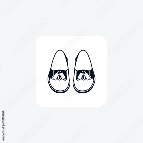 orange Espadrille Mule Flats Women's Shoes and footwear Flat Color Icon set isolated on white background flat color vector illustration Pixel perfect