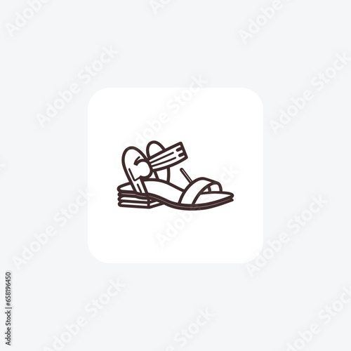 green Espadrille Flats Women's Shoes and footwear Flat Color Icon set isolated on white background flat color vector illustration Pixel perfect