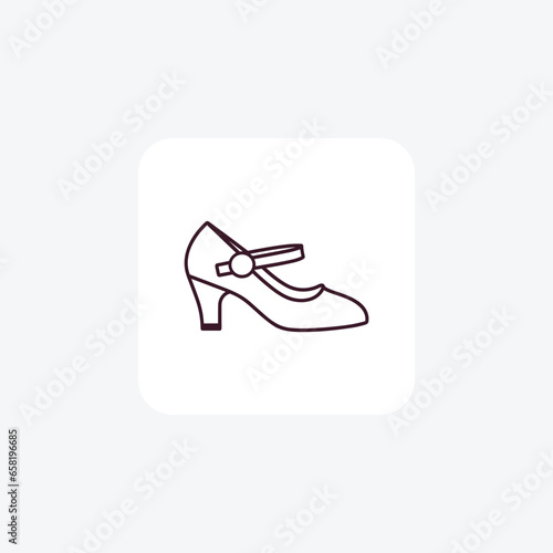 women sling back  Women's Shoes and footwear line Icon set isolated on white background vector illustration Pixel perfect